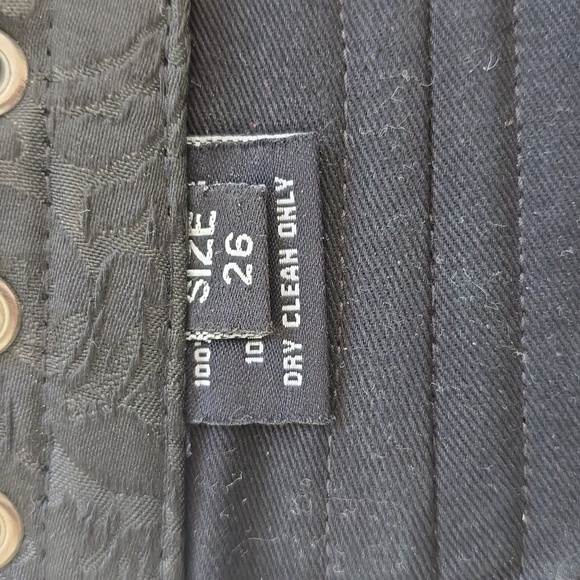 Black Brocade Steel Boned Corset - Picture 4 of 5